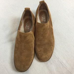 Franco Sarto suede leather slide on shoes